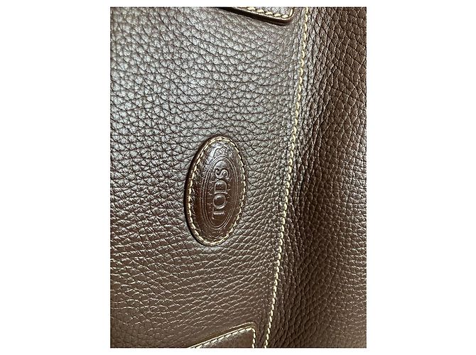 Borsa Tod's in pelle martellata marrone - vista 4