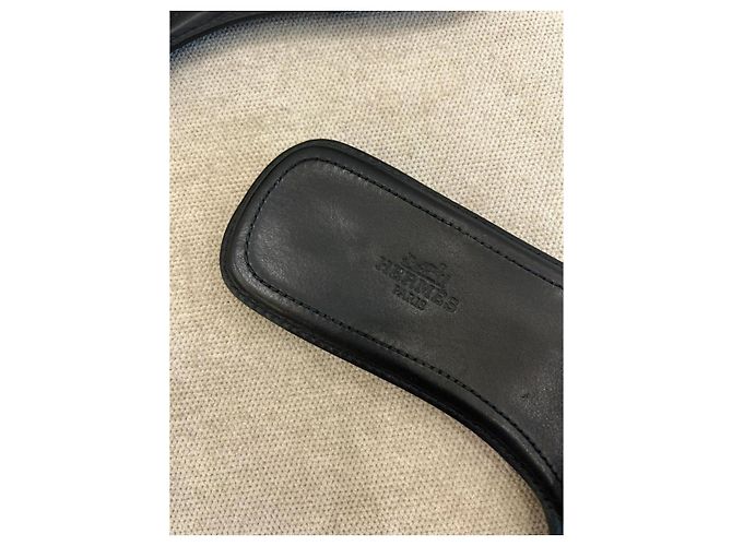 Sandali Hermès Chypre pelle nera Nero - vista 4