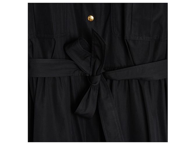 Céline Celine Triomphe Safari Maxikleid Schwarz Baumwollpopeline - Ansicht 2