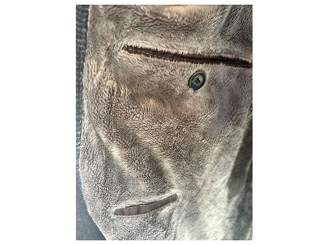 Autre Marque Abrigo Gimo's Italiana Lana Gris y Ante - vista 9