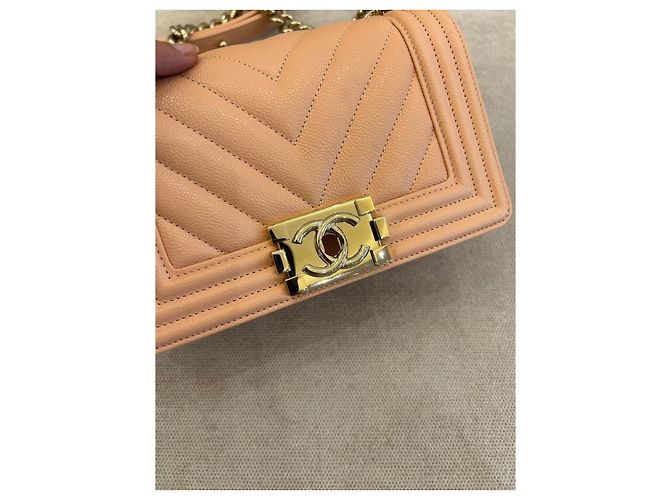 Borsa Chanel Boy Agnello Pesca - vista 12
