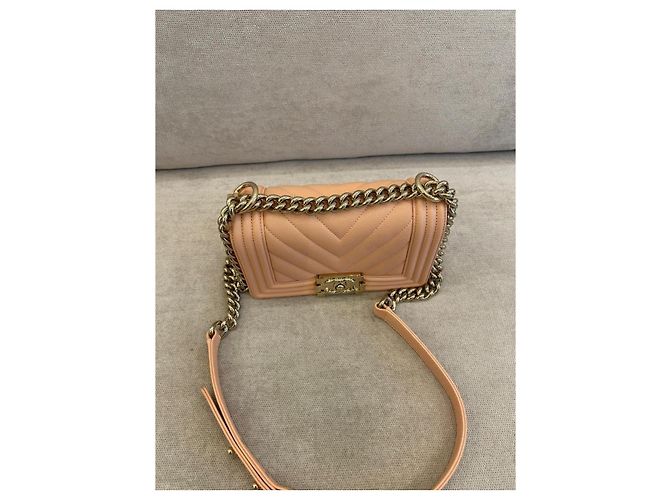 Borsa Chanel Boy Agnello Pesca - vista 7