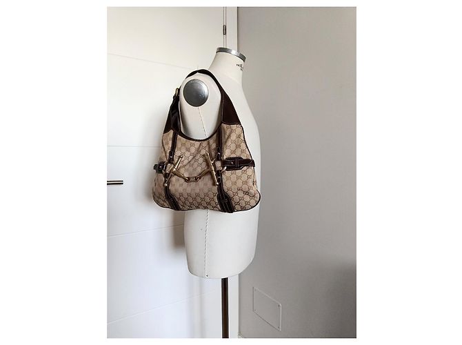 Borsa Hobo Gucci GG Monogram 85° Anniversario Marrone Beige - vista 12