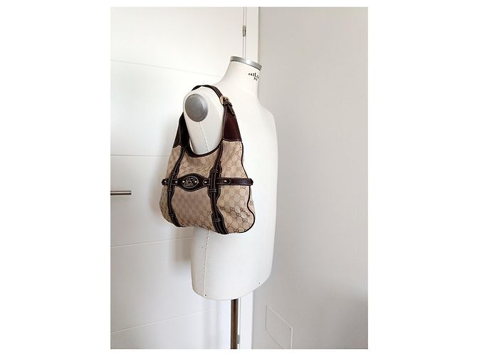 Borsa Hobo Gucci GG Monogram 85° Anniversario Marrone Beige - vista 13