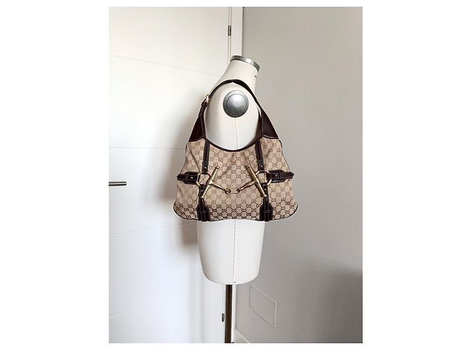 Borsa Hobo Gucci GG Monogram 85° Anniversario Marrone Beige - vista 14