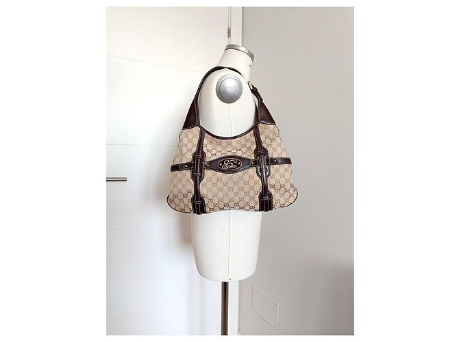 Borsa Hobo Gucci GG Monogram 85° Anniversario Marrone Beige - vista 15