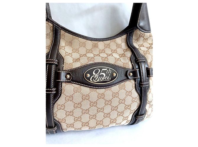 Borsa Hobo Gucci GG Monogram 85° Anniversario Marrone Beige - vista 7