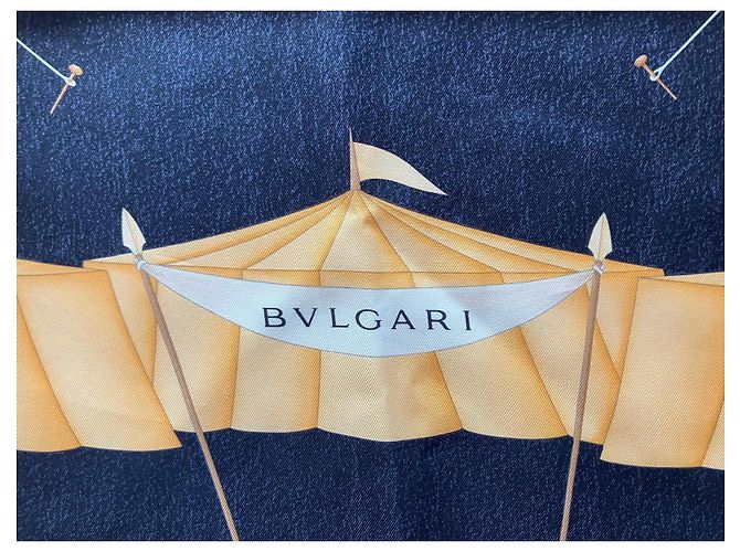 Bulgari Bvlgari Foulard in Seta Mongolfiere Nero Bianco Multicolore D'oro - vista 3