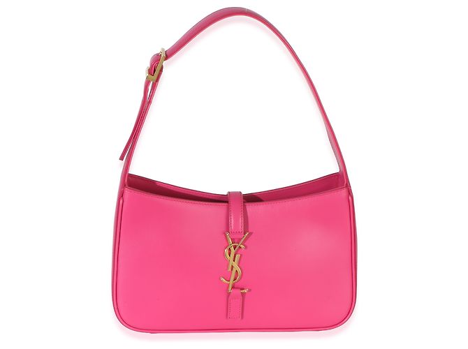 Saint Laurent Borsa Hobo Le 5 7 Small in pelle di vitello liscia rosa - vista 8