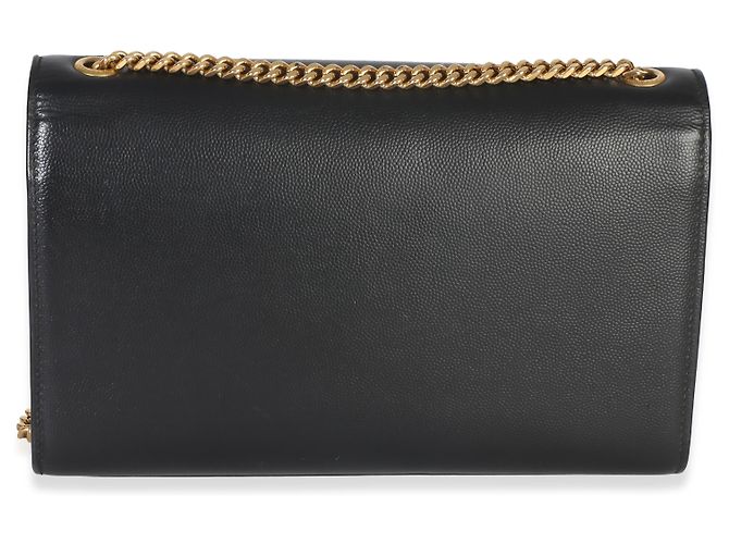 Borsa Saint Laurent Black Grain De Poudre Medium Kate Chain Nero - vista 2