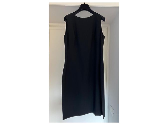 Autre Marque Conjunto de lã preta com casaco e vestido sem mangas Preto - vista 3