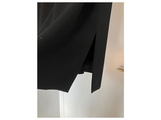Autre Marque Conjunto de lã preta com casaco e vestido sem mangas Preto - vista 4