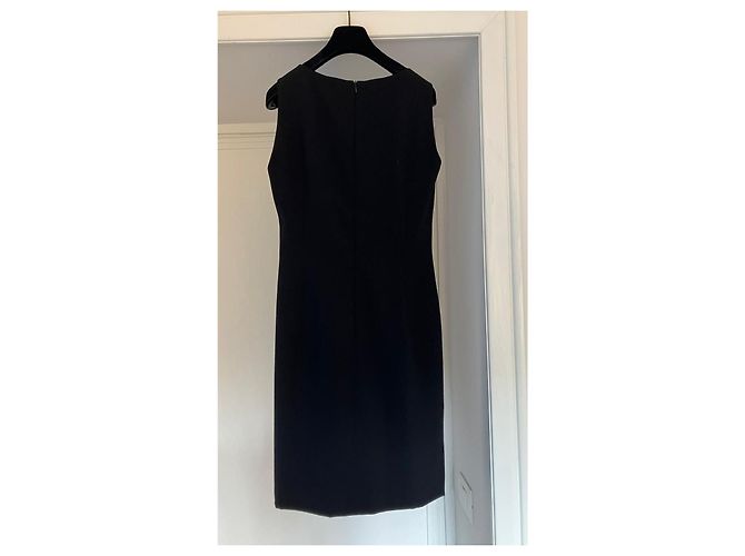 Autre Marque Conjunto de lã preta com casaco e vestido sem mangas Preto - vista 5