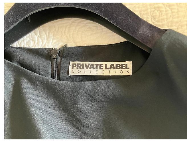 Autre Marque Conjunto de lã preta com casaco e vestido sem mangas Preto - vista 6