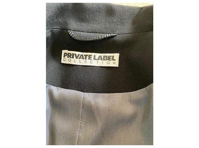 Autre Marque Conjunto de lã preta com casaco e vestido sem mangas Preto - vista 7