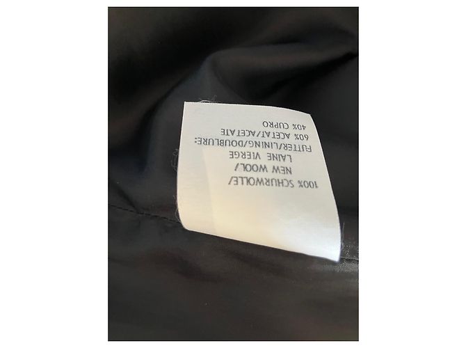 Autre Marque Conjunto de lã preta com casaco e vestido sem mangas Preto - vista 8