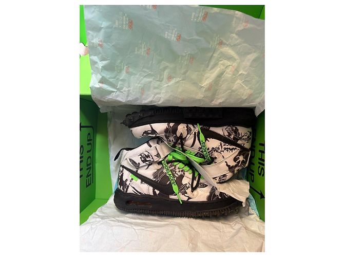 Nike x Off-White Air Force 1 Mid Nero Bianco - vista 3