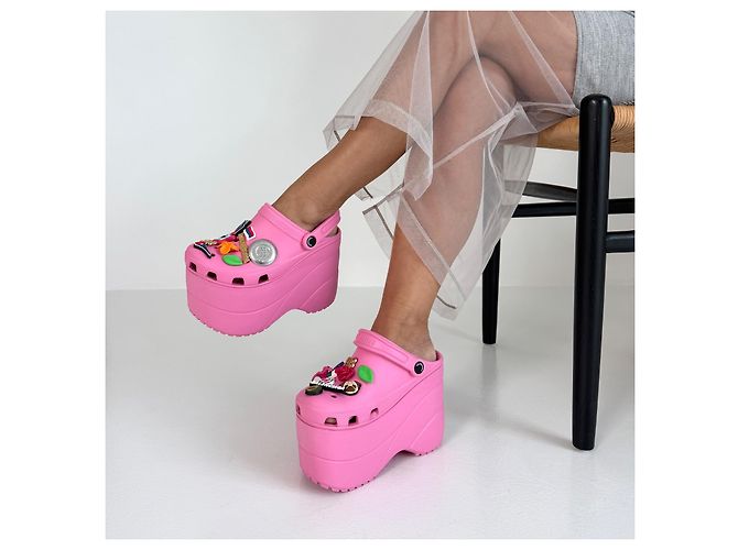 Balenciaga x Crocs Zoccoli Platform Rosa - vista 2