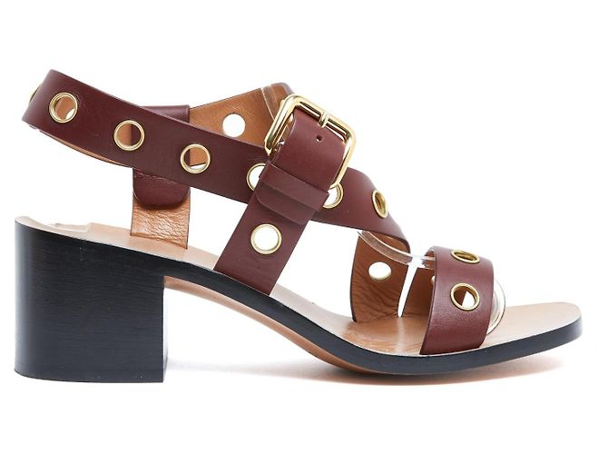 Céline Phoebe Philo Sandali in pelle burgundy Marrone - vista 2