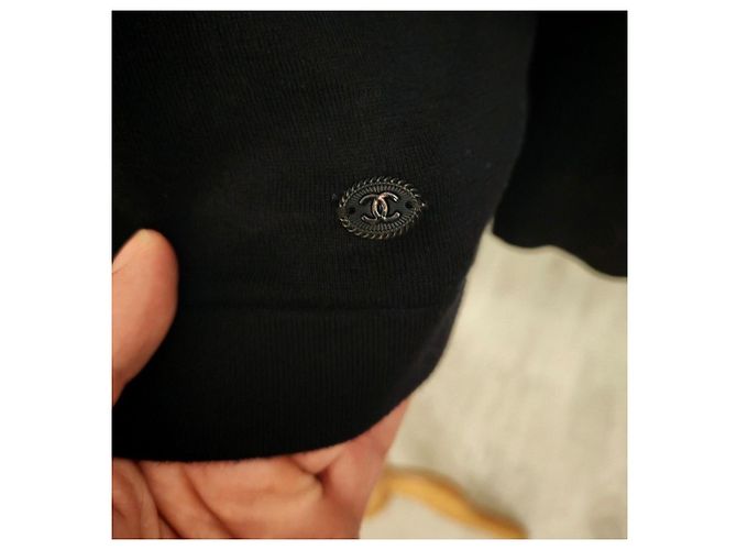 Chanel Uniform Strick-Polo Tunika Schwarz - Ansicht 2