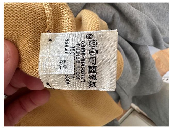 Constance Hermès Abito sottoveste in maglia gialla e pelle Giallo - vista 4