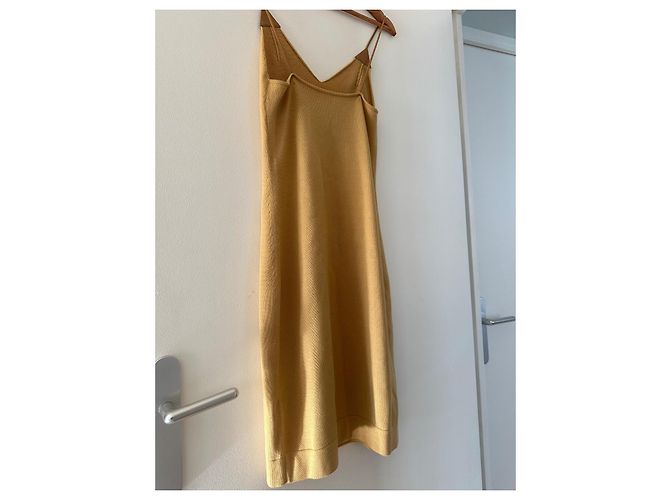 Constance Hermès Abito sottoveste in maglia gialla e pelle Giallo - vista 5