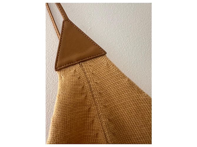 Constance Hermès Abito sottoveste in maglia gialla e pelle Giallo - vista 7