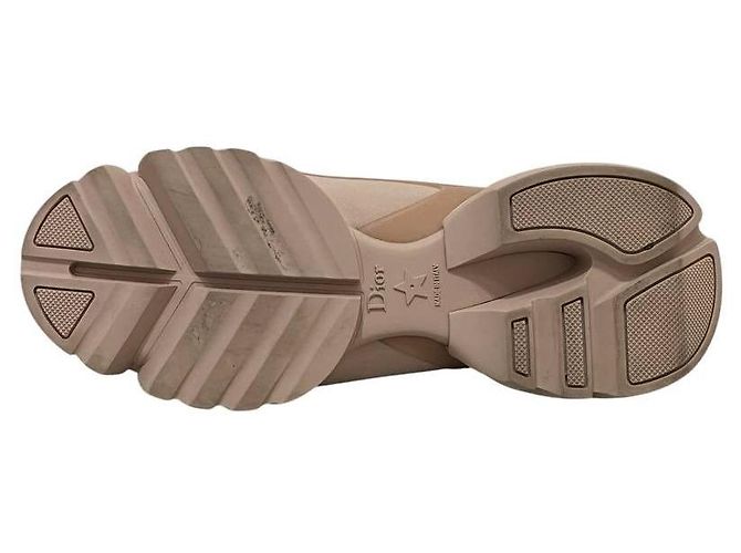 Sneakers Dior D-Connect in pelle beige e PVC con lacci sz.37.5 usato - vista 5