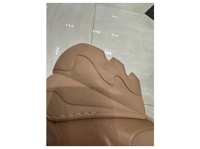 Sneakers Dior D-Connect in pelle beige e PVC con lacci sz.37.5 usato - vista 8