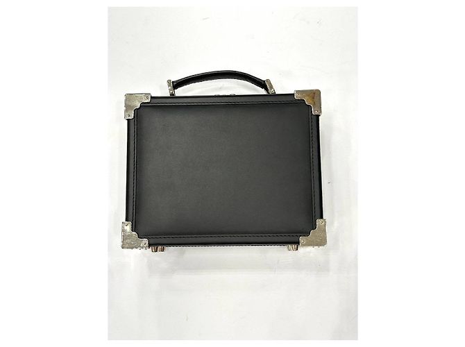 Borsa Mini Trunk in pelle nera Aspinal of London usata - vista 3