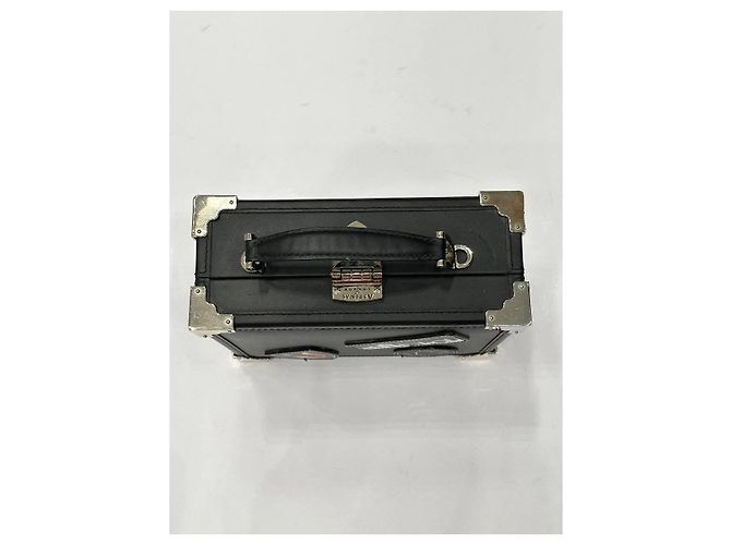Borsa Mini Trunk in pelle nera Aspinal of London usata - vista 4