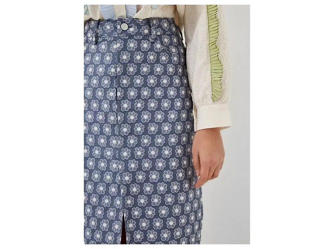 Autre Marque Sister Jane Falda Midi Estampado Floral Blanco Azul - vista 2