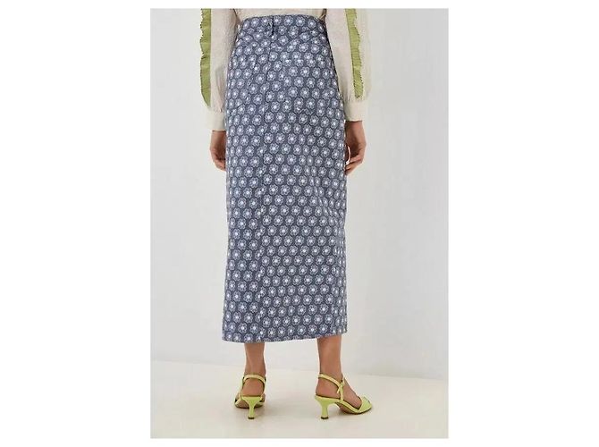 Autre Marque Sister Jane Falda Midi Estampado Floral Blanco Azul - vista 5