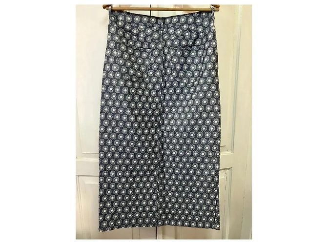 Autre Marque Sister Jane Falda Midi Estampado Floral Blanco Azul - vista 6