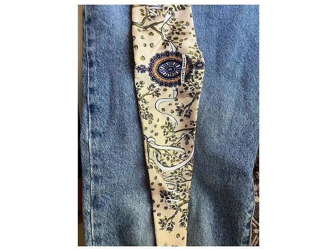 Foulard in seta Christian Dior Rosa Bianco Blu Beige Verde - vista 14