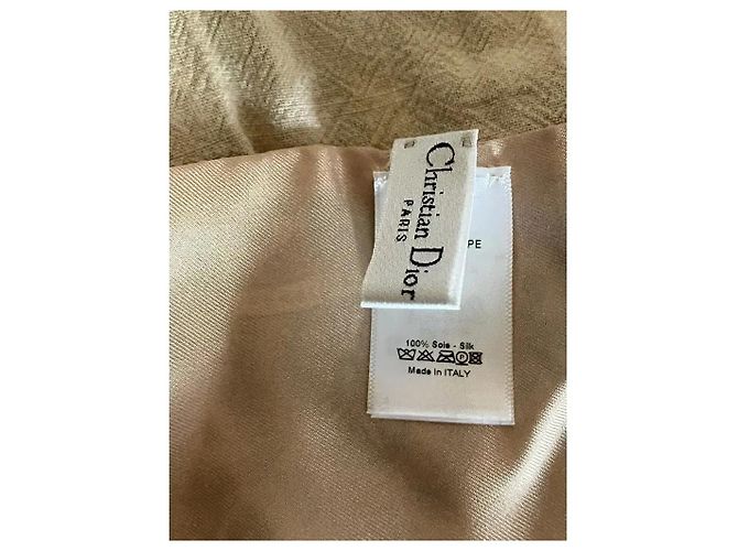 Foulard in seta Christian Dior Rosa Bianco Blu Beige Verde - vista 5