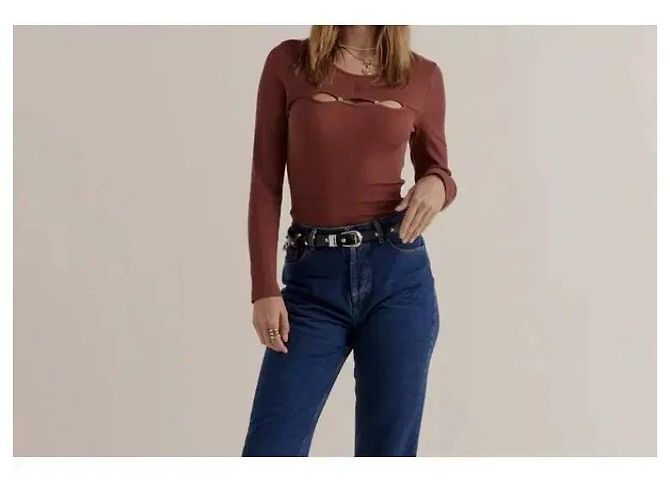 Balzac Paris Amanda Rippstrick Top - Terracotta Braun - Ansicht 10