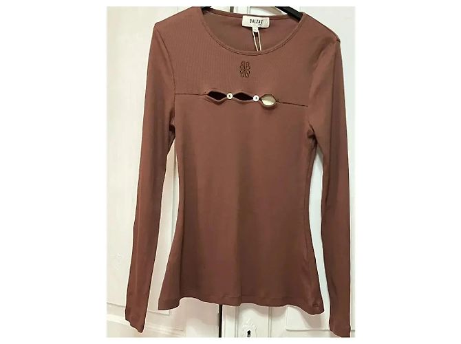 Balzac Paris Amanda Rippstrick Top - Terracotta Braun - Ansicht 5