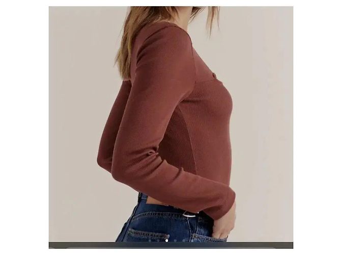 Balzac Paris Amanda Rippstrick Top - Terracotta Braun - Ansicht 8