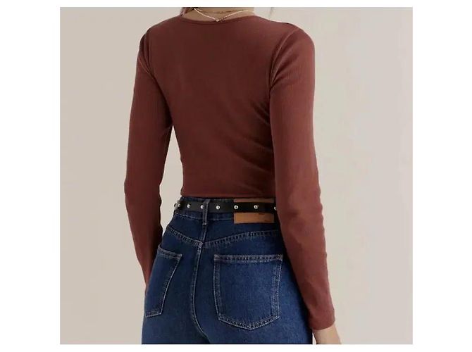 Balzac Paris Amanda Rippstrick Top - Terracotta Braun - Ansicht 9
