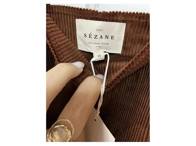 SéZane Sezane Abito Ysea Velluto a Coste Marrone - vista 4