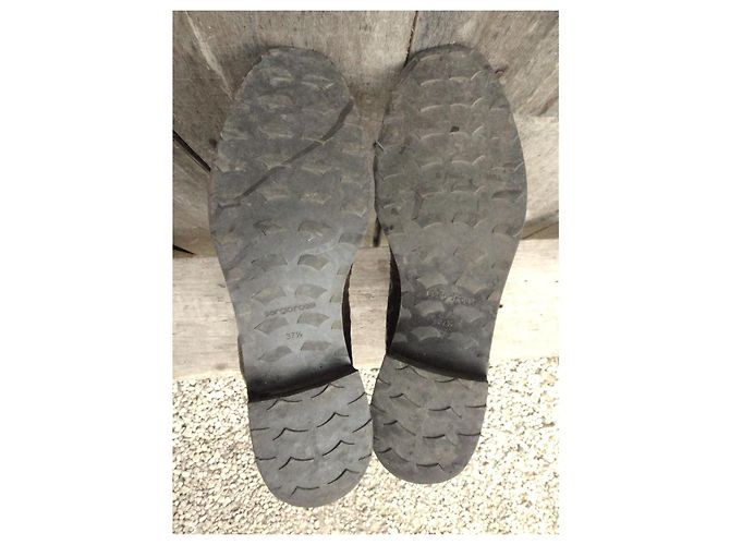 Sergio Rossi Botas Altas de Cuero Marrón Efecto Cocodrilo Castaño - vista 5