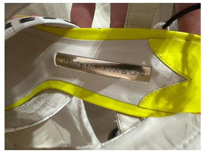 Sophia Webster Sandali con tacco a perline multicolore Nero Rosa Bianco Giallo - vista 6