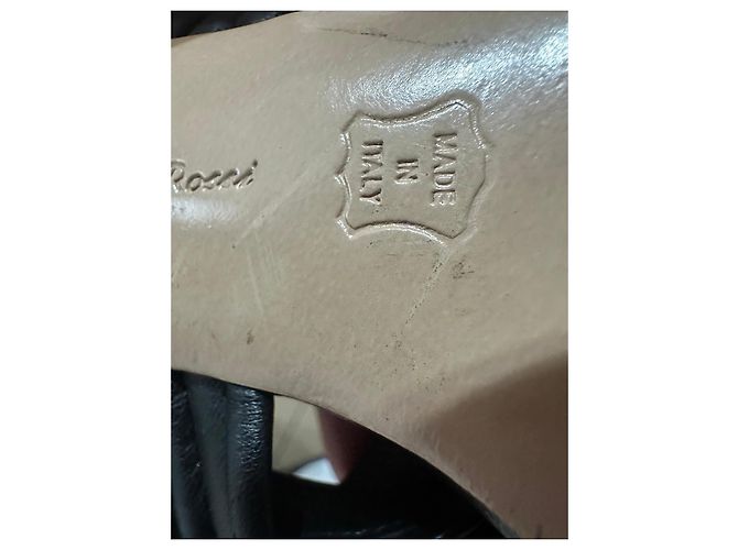 Gianvito Rossi Sandali con tacco in pelle nera Nero - vista 10