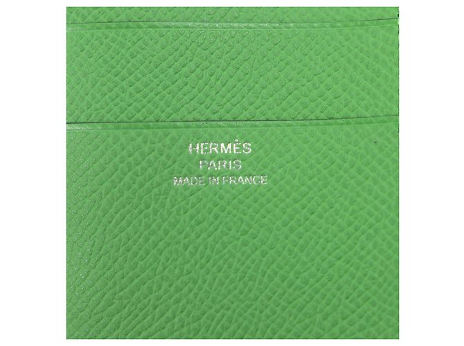 Cartera Trifold Hermès Bearn Combination Epsom Verde - vista 10