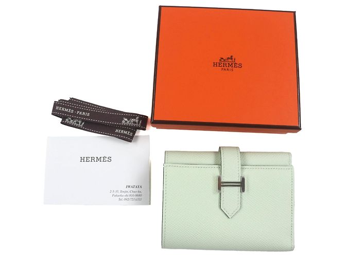 Cartera Trifold Hermès Bearn Combination Epsom Verde - vista 2