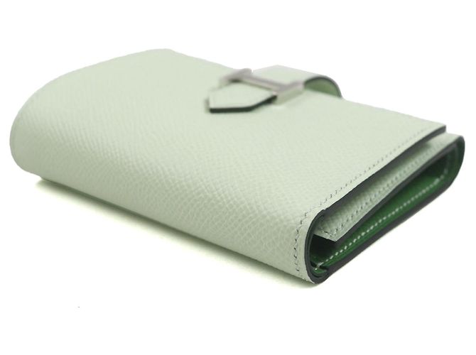 Cartera Trifold Hermès Bearn Combination Epsom Verde - vista 4