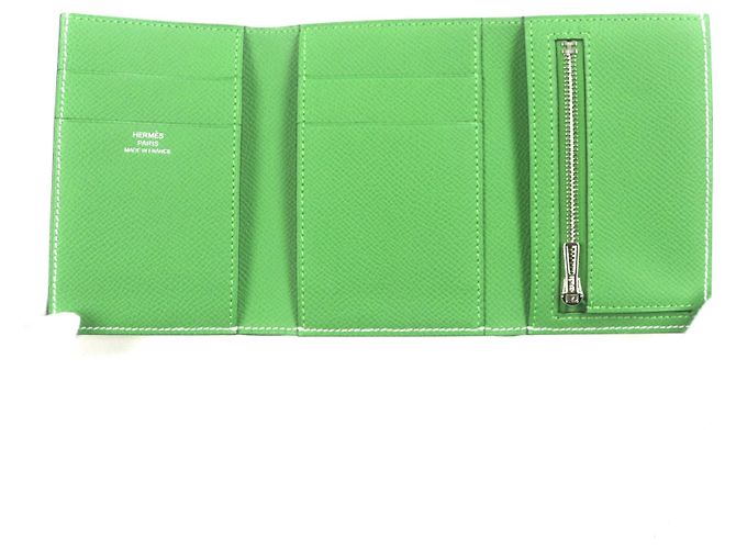 Cartera Trifold Hermès Bearn Combination Epsom Verde - vista 6