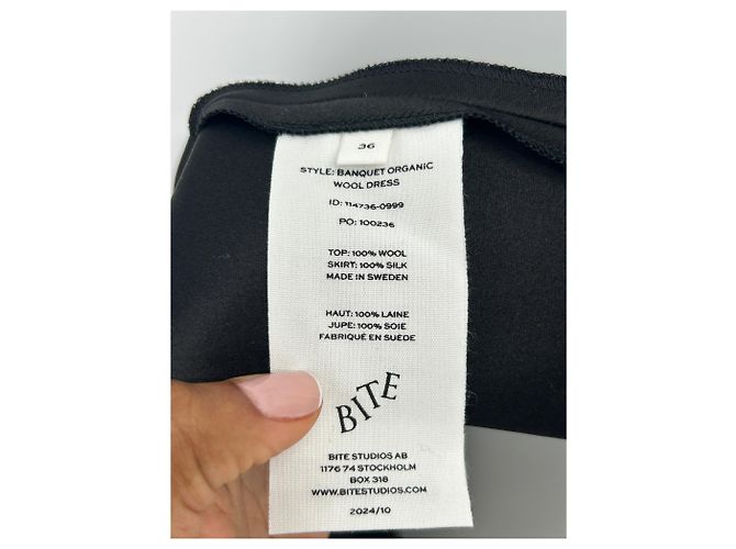 Autre Marque BITE Trägerloses schwarzes Wollkleid - Ansicht 6