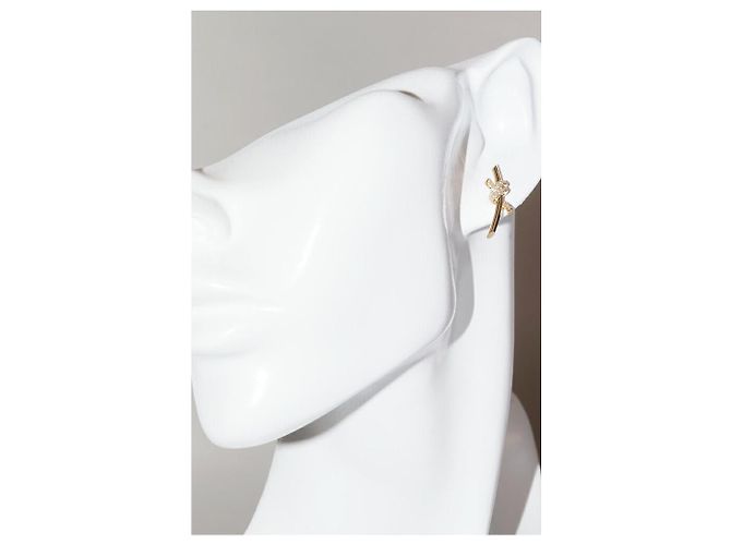 Tiffany & Co Brincos Tiffany Knot em ouro Au750 e diamantes Dourado - vista 2